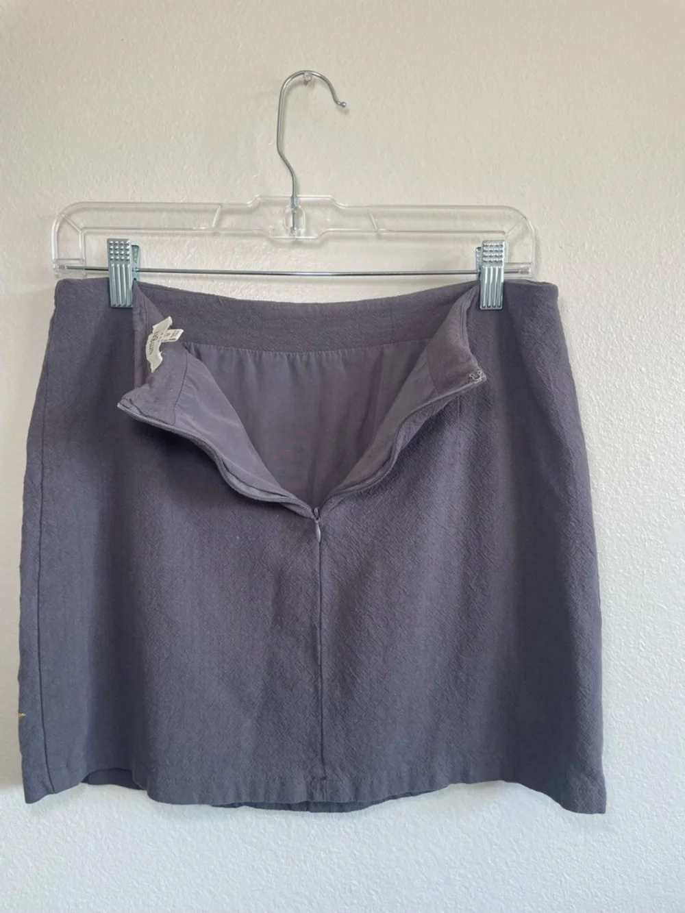 Umgee USA Boho Embroidered Mini Skirt Floral Gray Cotton Linen Medium